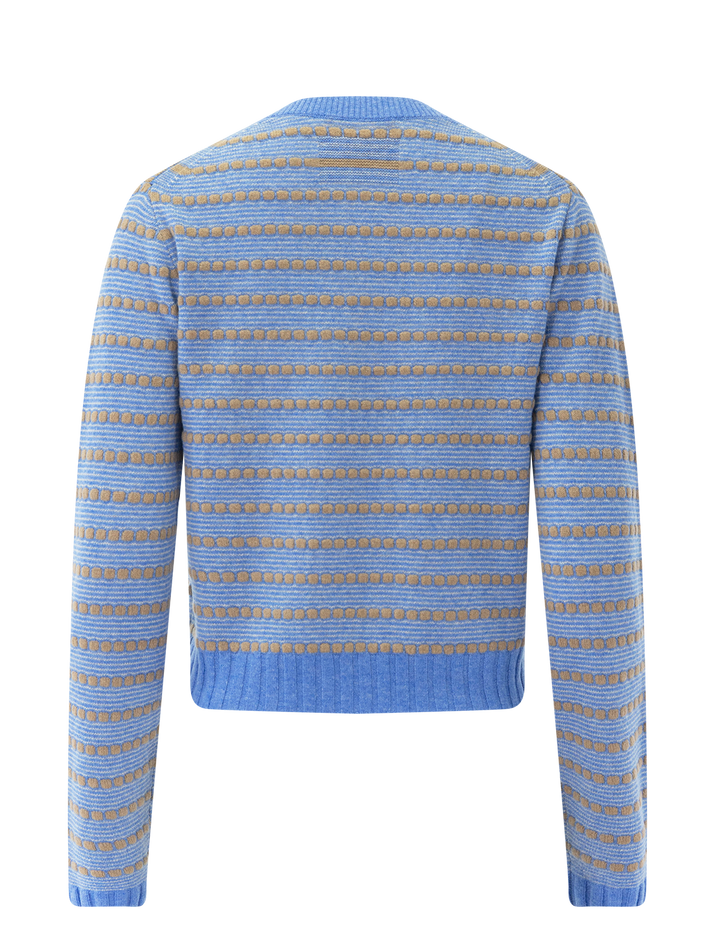 pebble stripe shrunken crew in delft blue