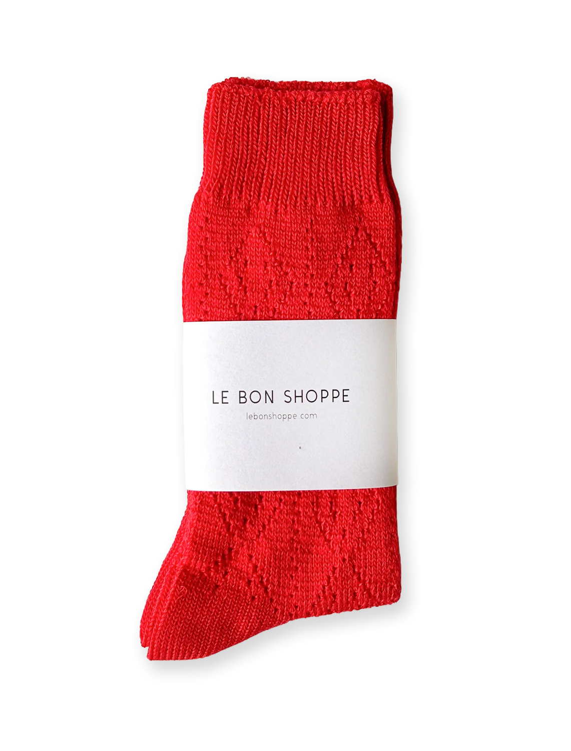 modal eyelet sock in poppy red
