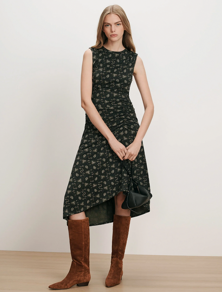 theodora dress in black print