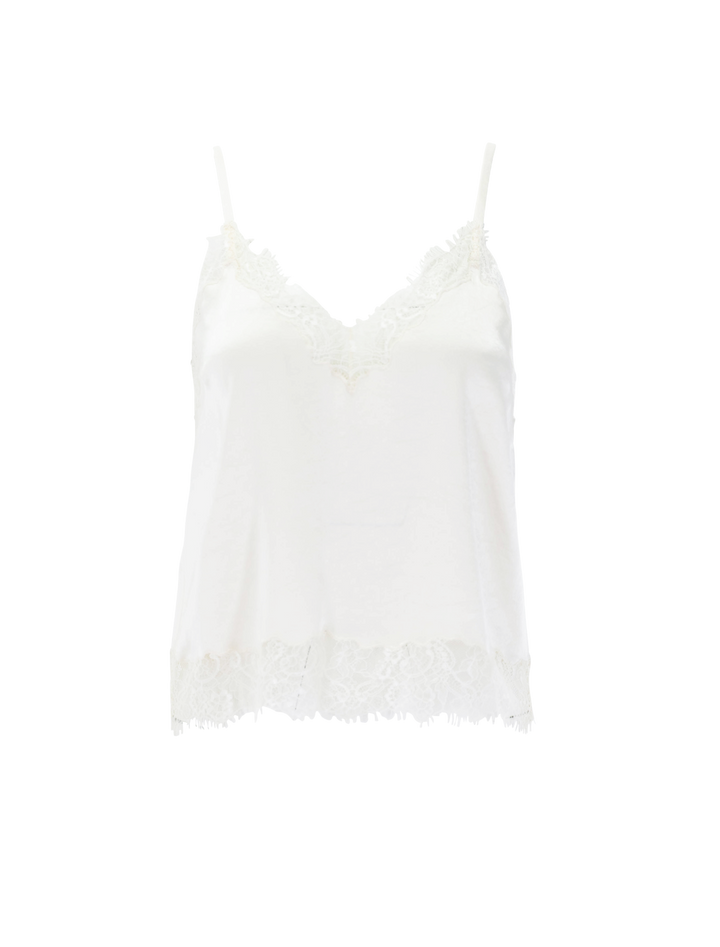 lace trimmed cami in cream
