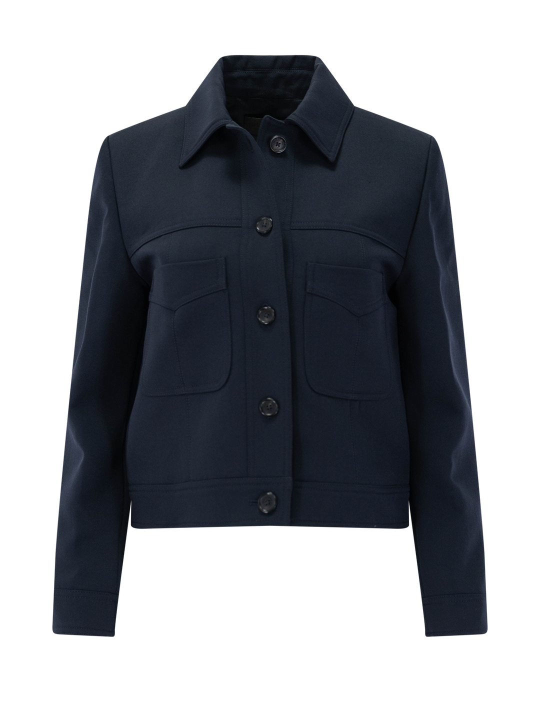 susannah jacket in midnight blue wool gabardine