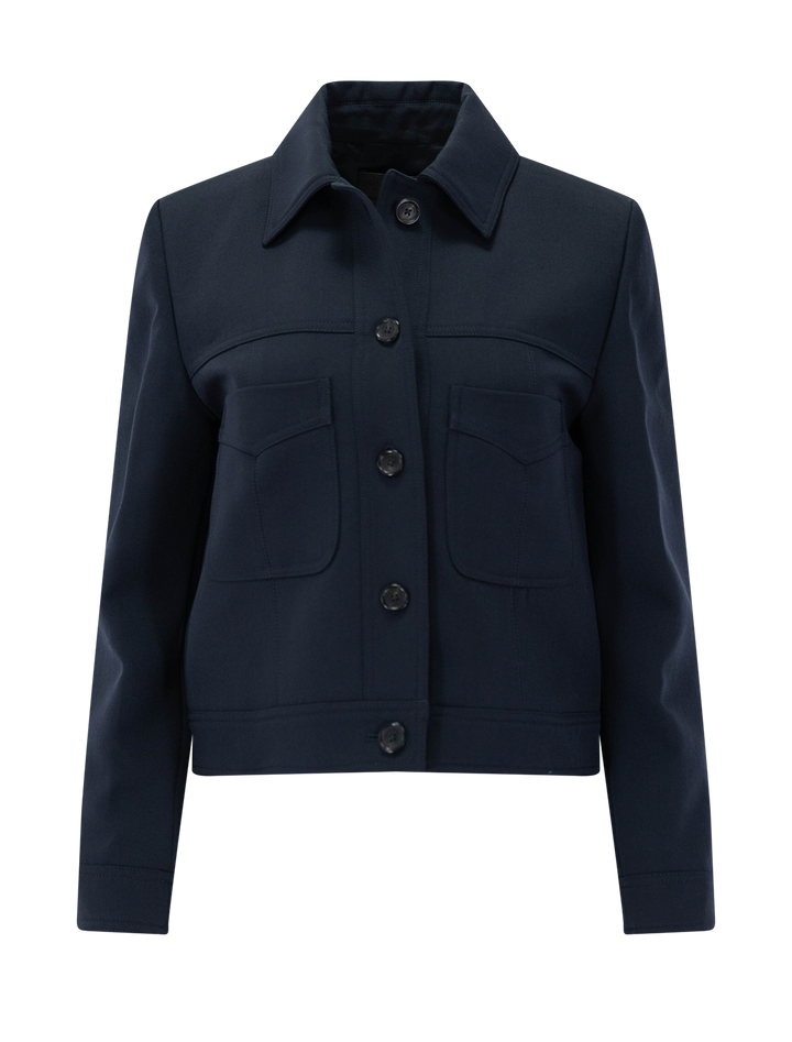 susannah jacket in midnight blue wool gabardine