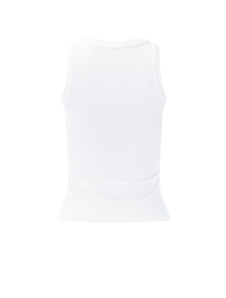 daphne high neck tank in white
