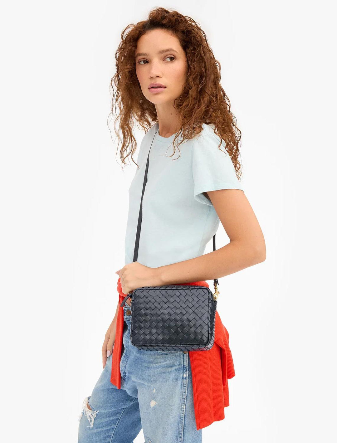 midi sac with pocket in twilight woven