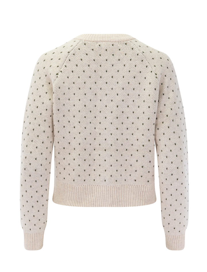 iris cardigan in oatmeal and olive