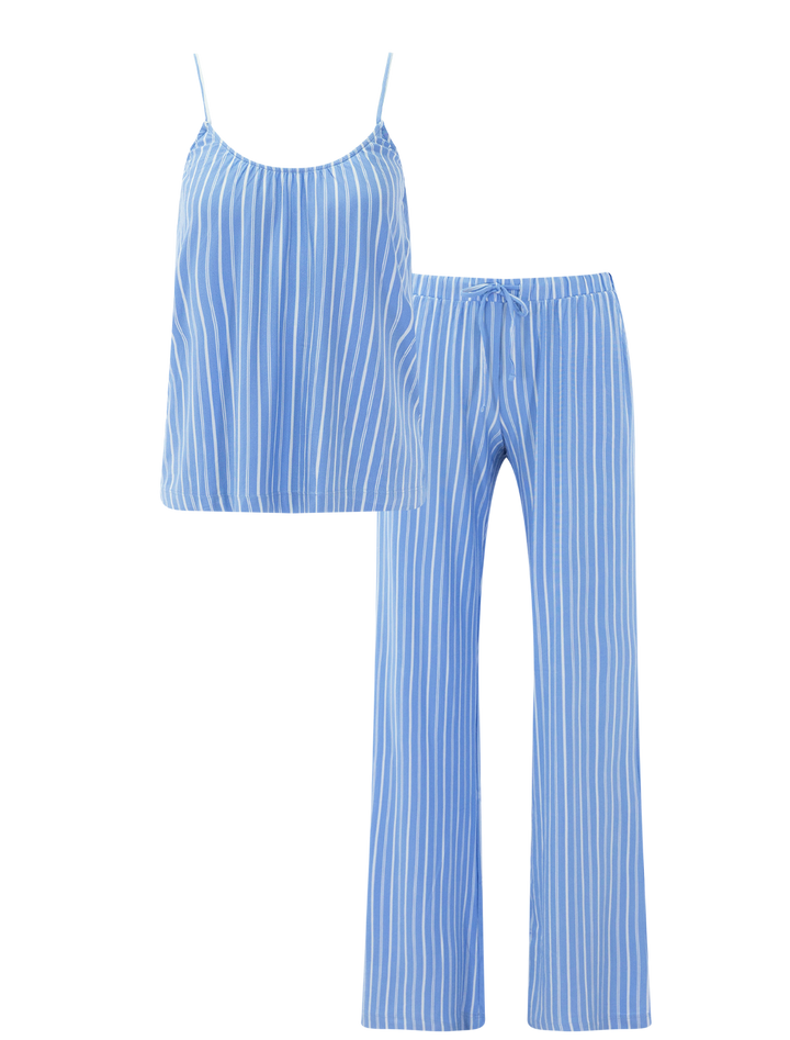 gisele printed cami and pant pj set in nordic stripes