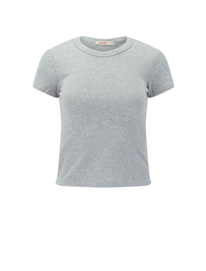 lexi rib crew tee in heather grey
