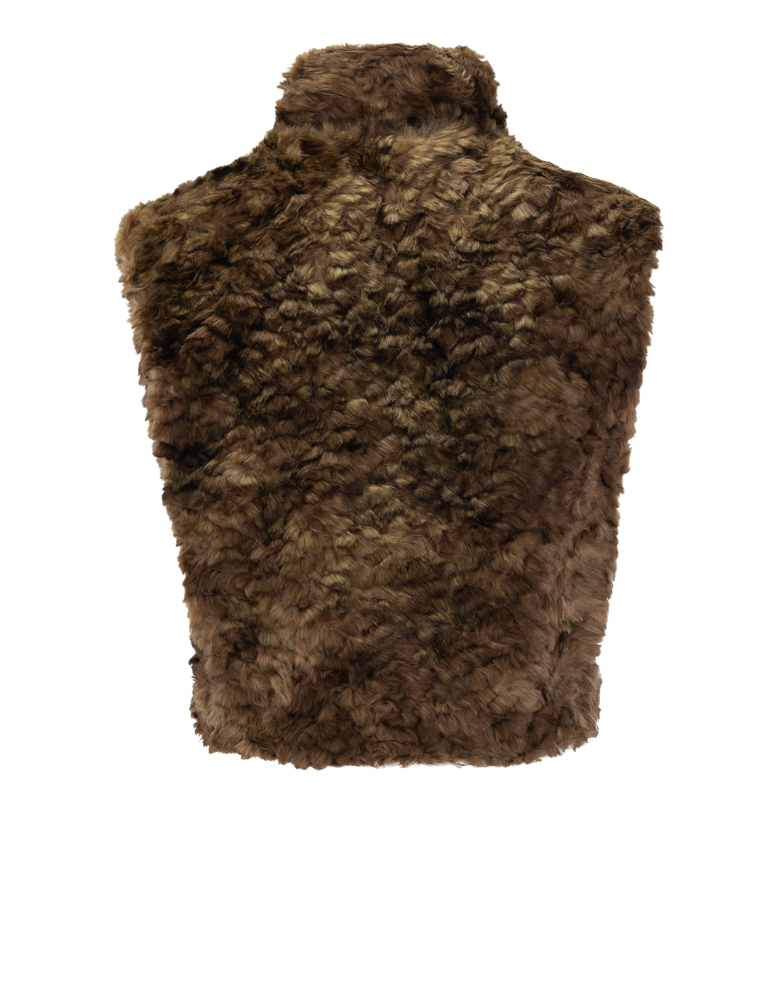 jocya shaggy faux fur vest in brown