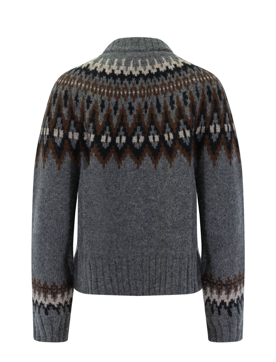 thatcher crewneck cardigan in charcoal