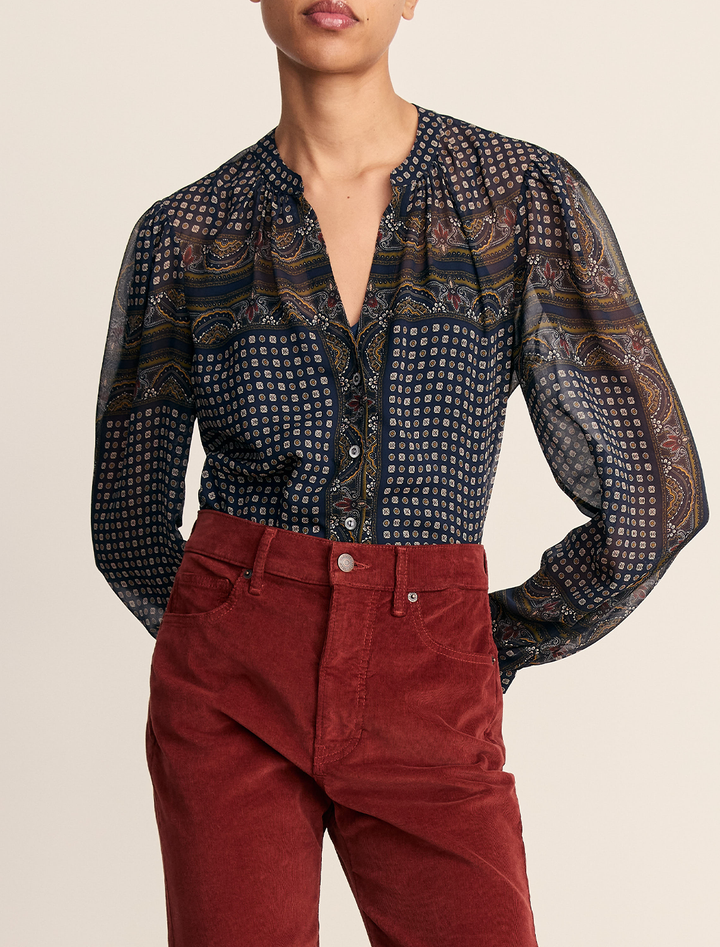 v-neck ashlynn blouse in navy