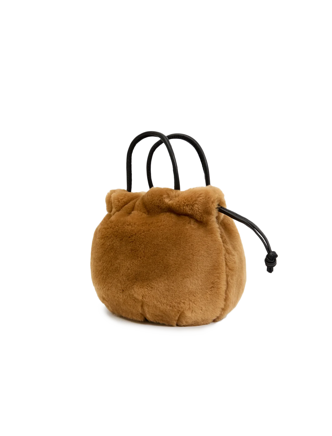 emma top handle shearling bag in teddy