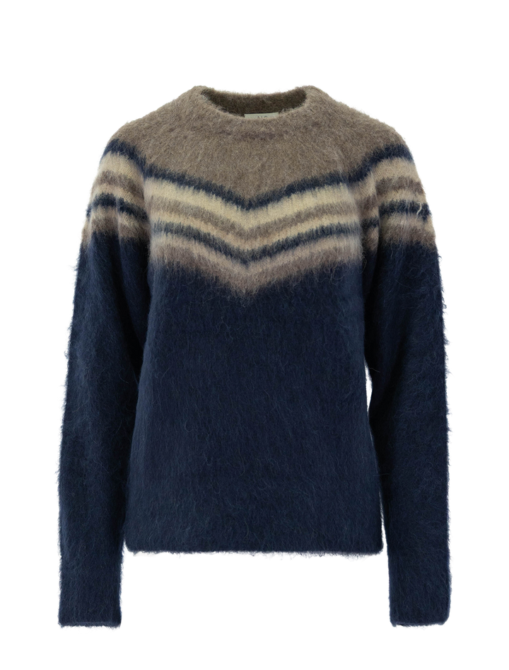 sarah sweater in dark taupe combo
