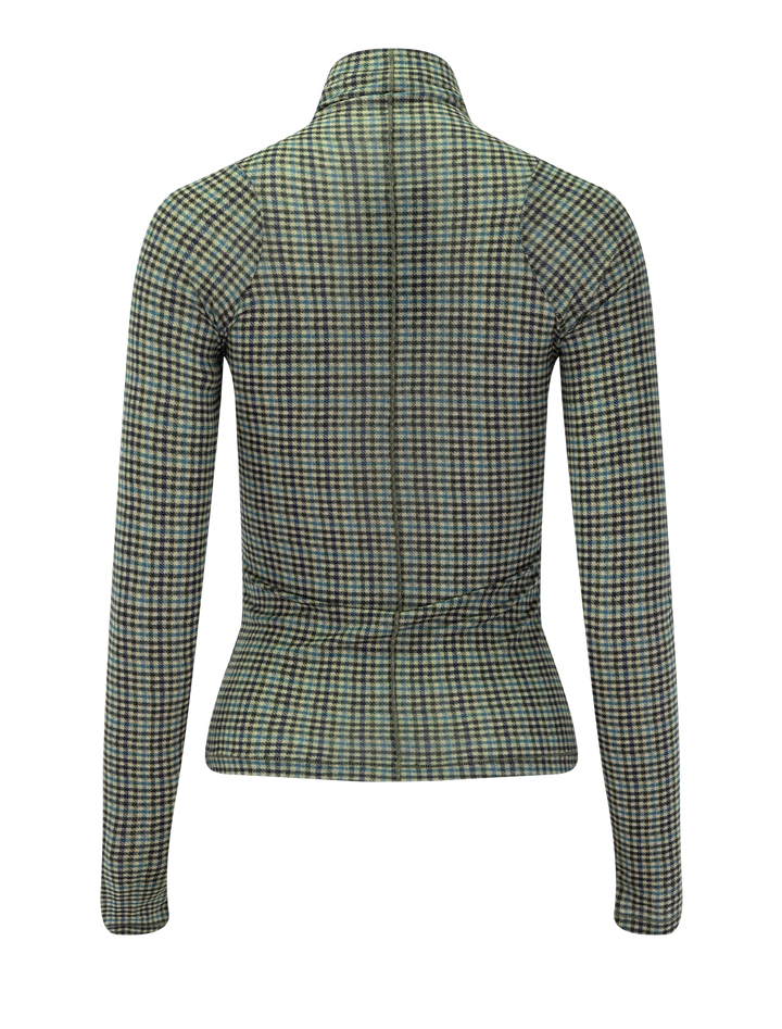 shaw paneled longsleeve tee in green multi print