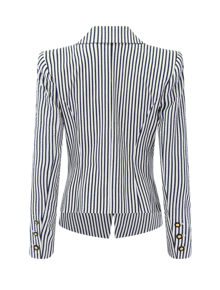 misa blazer in ivory and midnight stripe