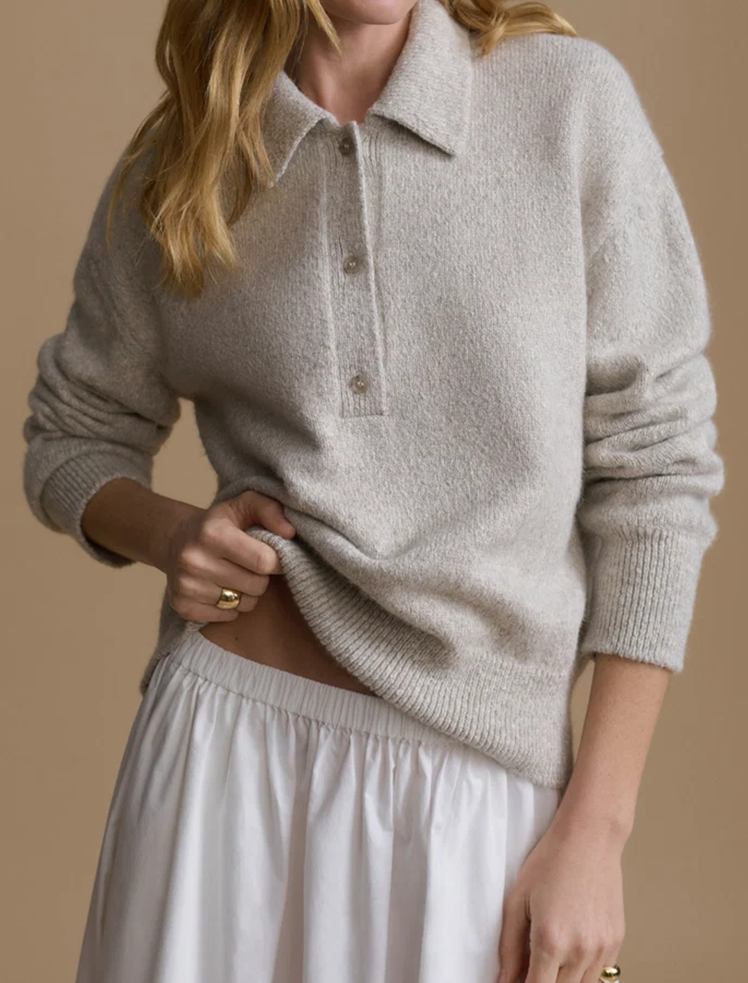 burke polo in pale gray