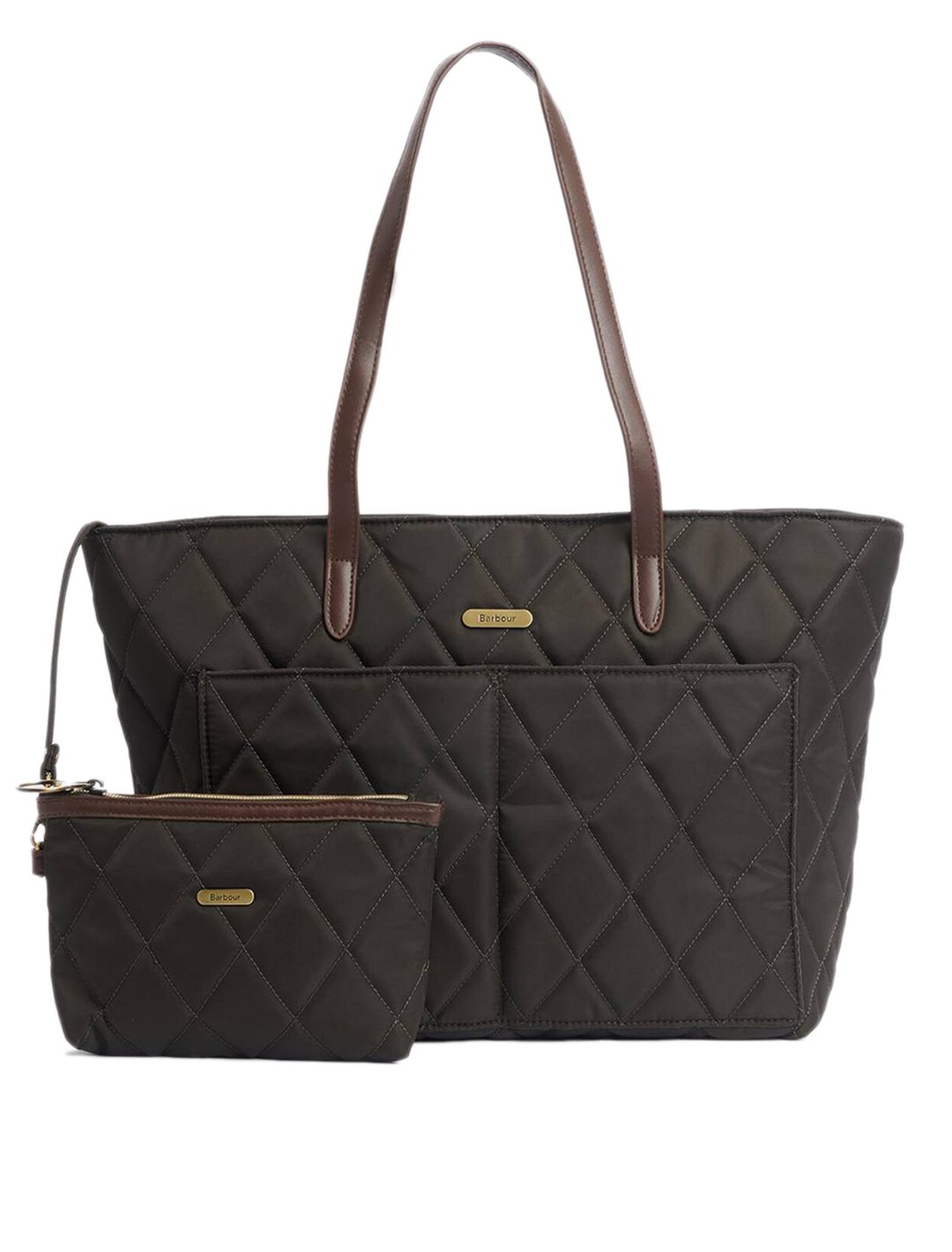 quilted tote bag in olive