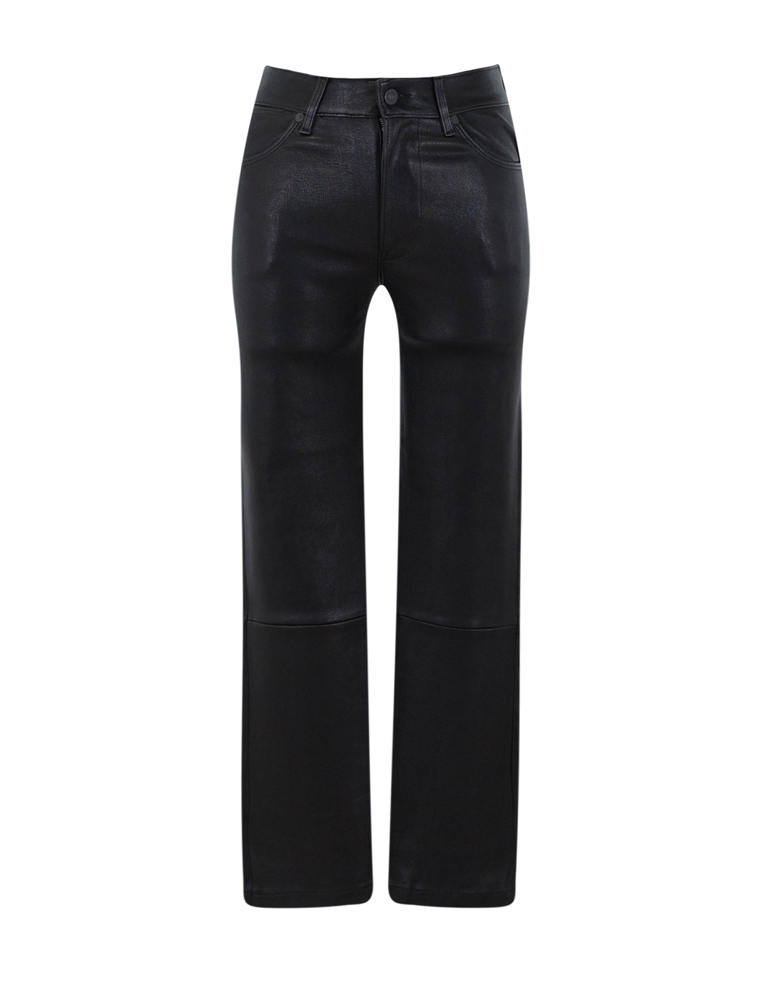 jen straight leather pant in black