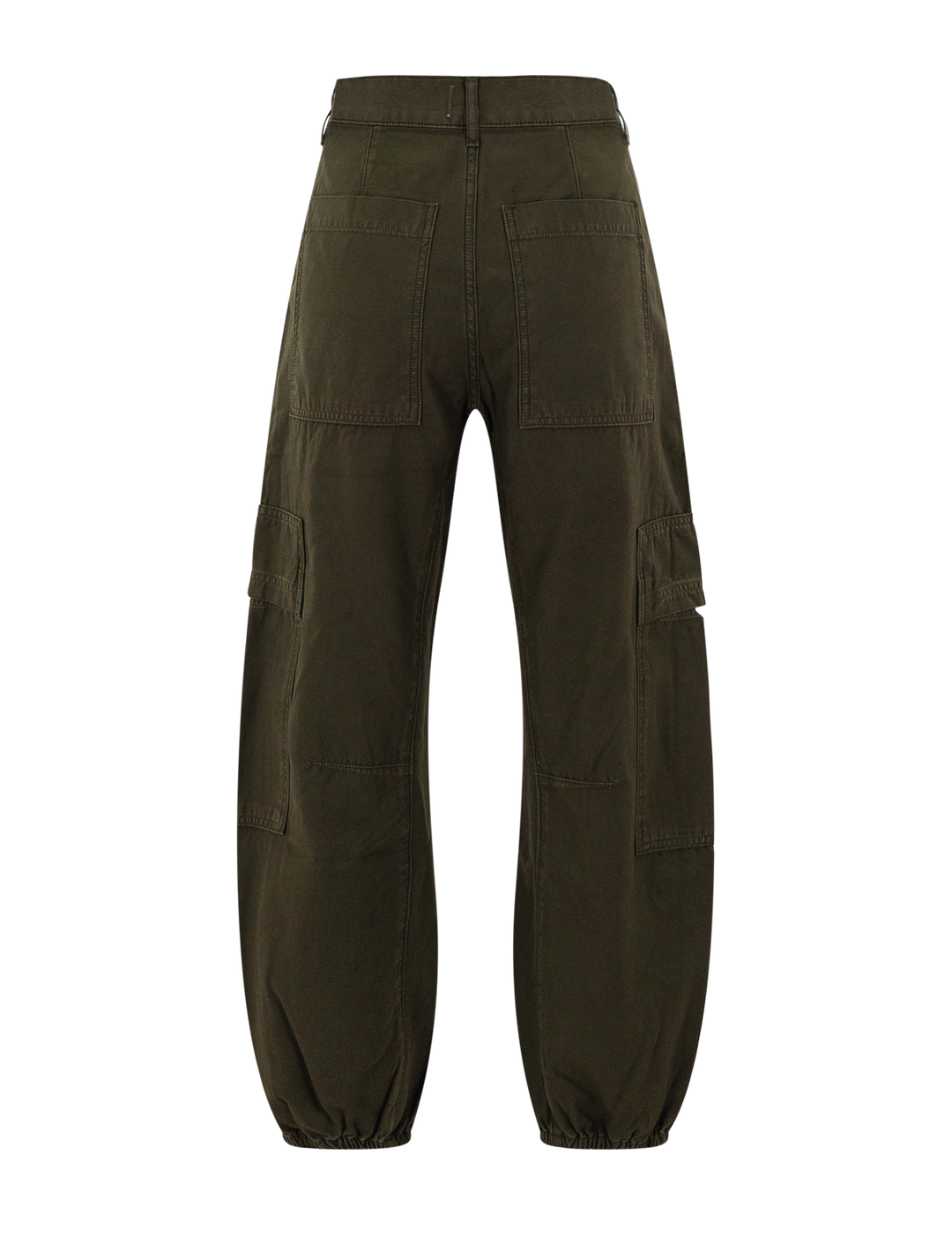 ciela bubble hem utility pant in moss