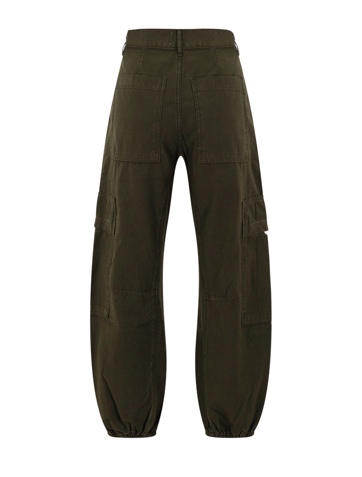 ciela bubble hem utility pant in moss