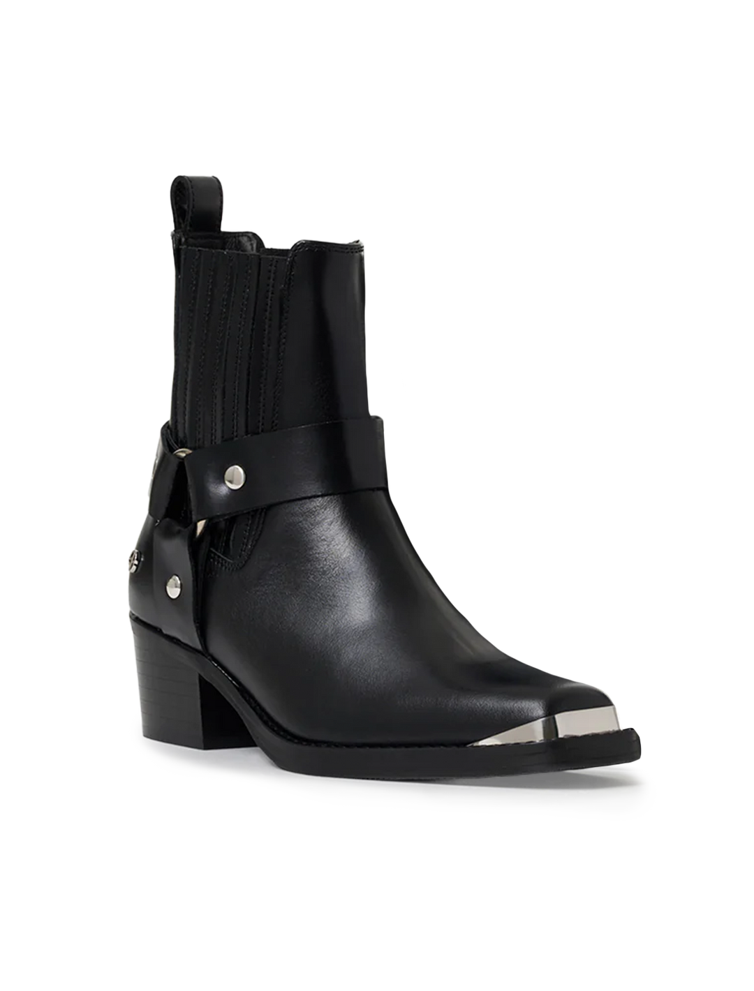 mid biker boots in black