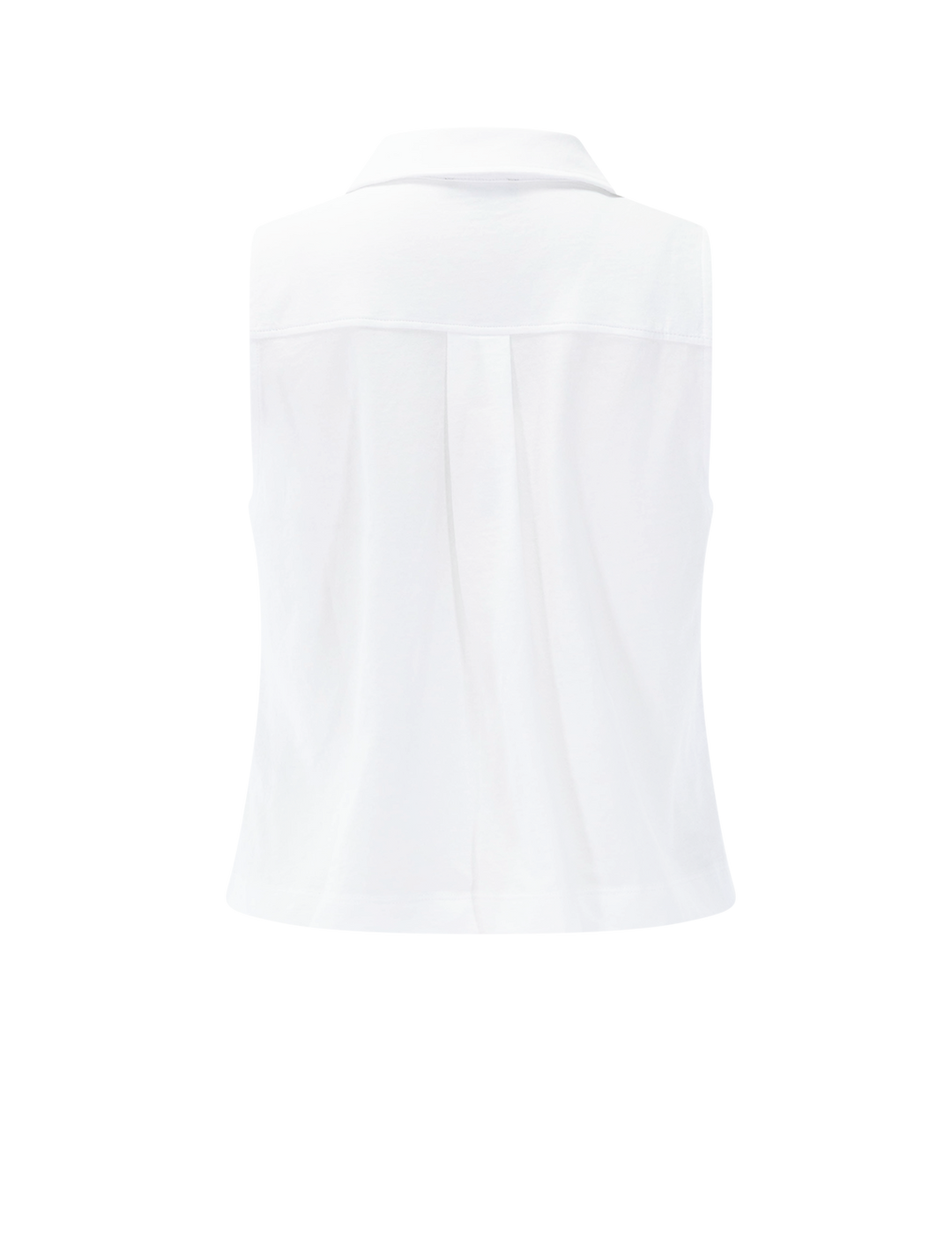 sleeveless polo top in white