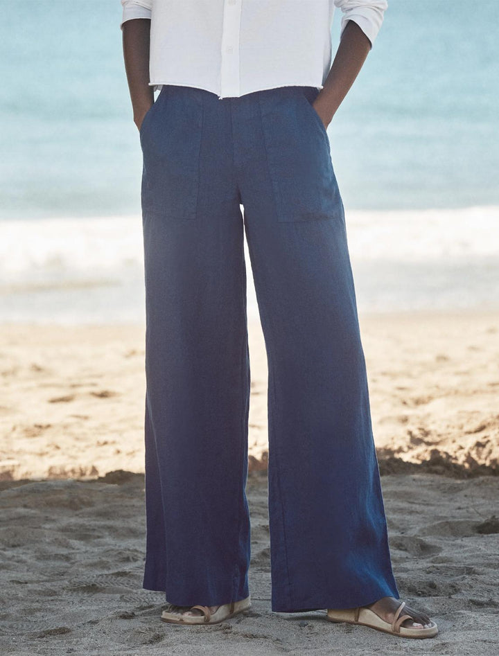 madeline linen pants in navy