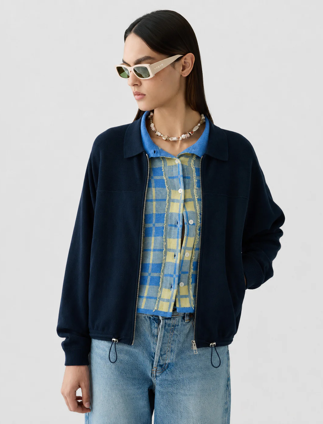 windbreaker in navy