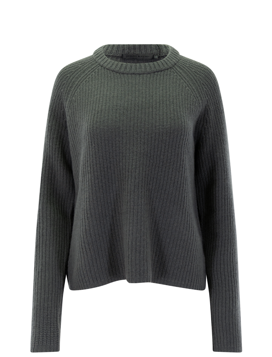 cashmere fishermans sweater in pewter green