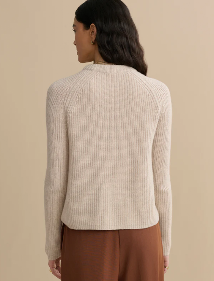 cashmere fishermans sweater in oatmeal