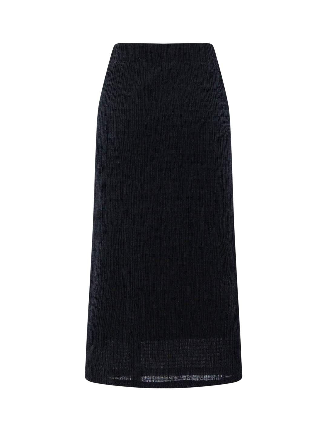 shadow grid midi skirt in black