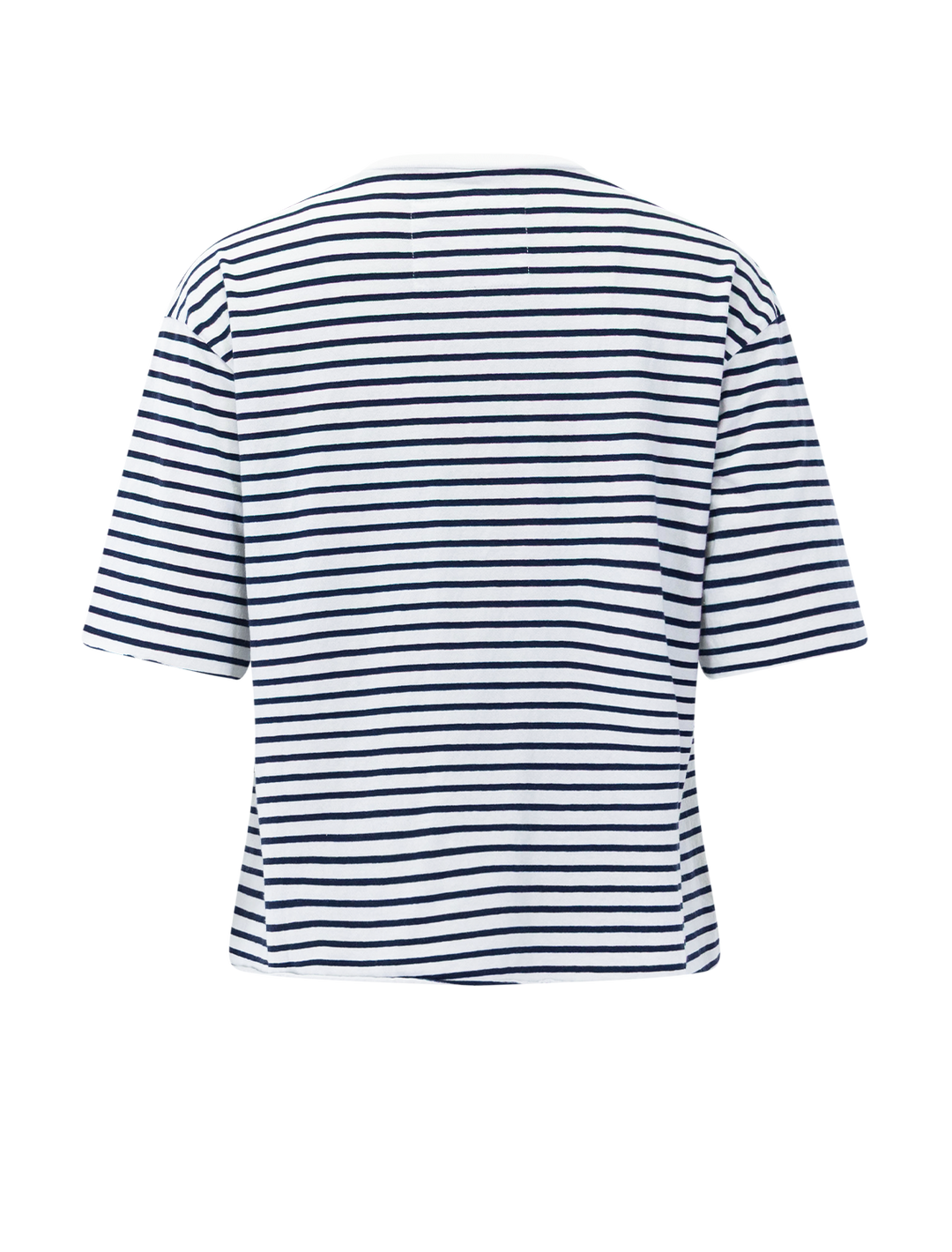 crew short sleeve tee in white and navy stripe