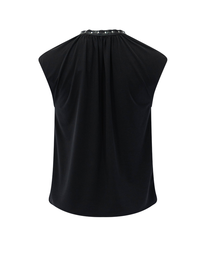 stud detail top in black