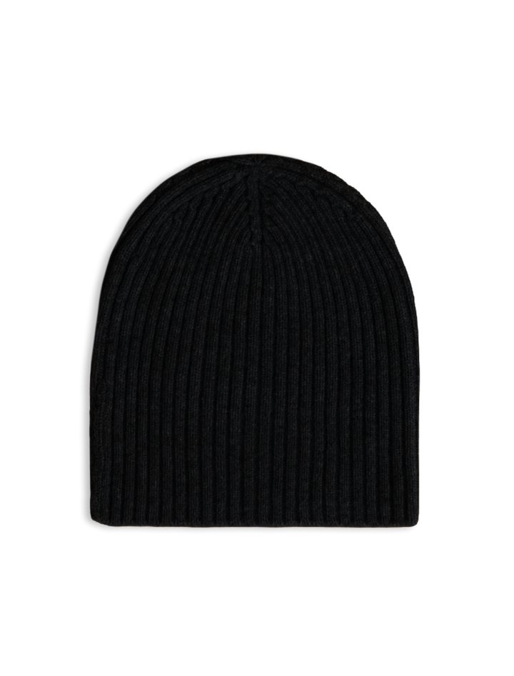 cashmere beanie in black