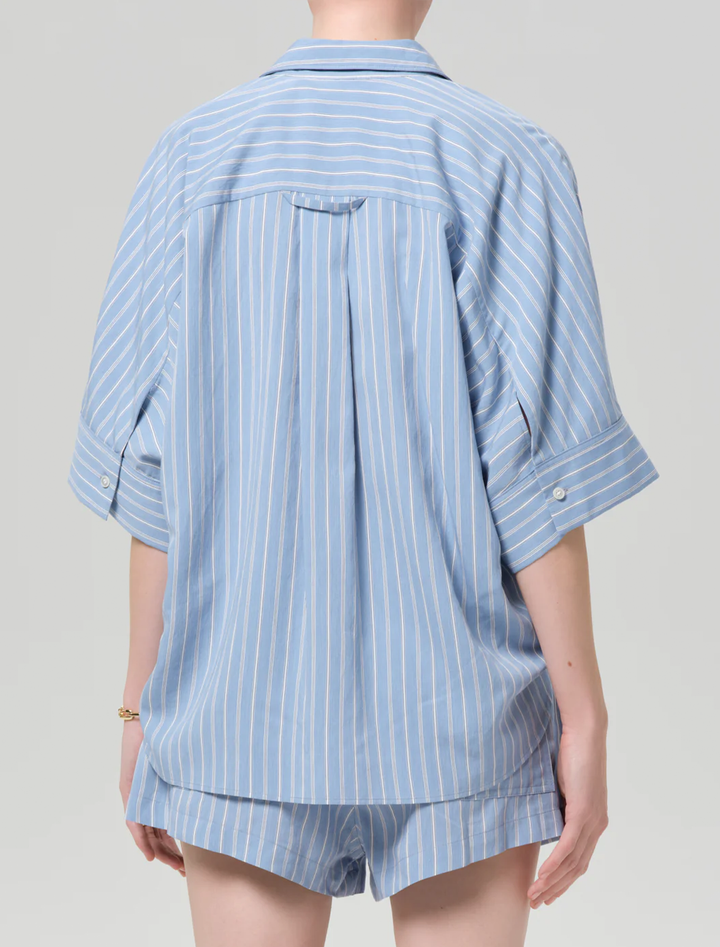 claire origami shirt in capri stripe