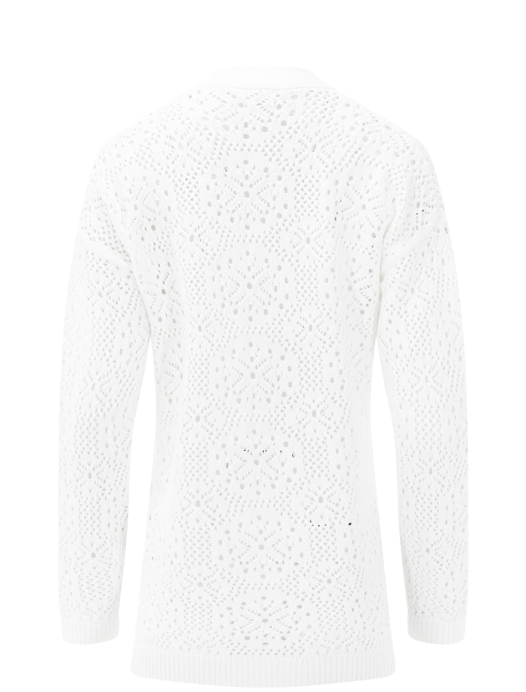 beckham crochet open cardigan in white