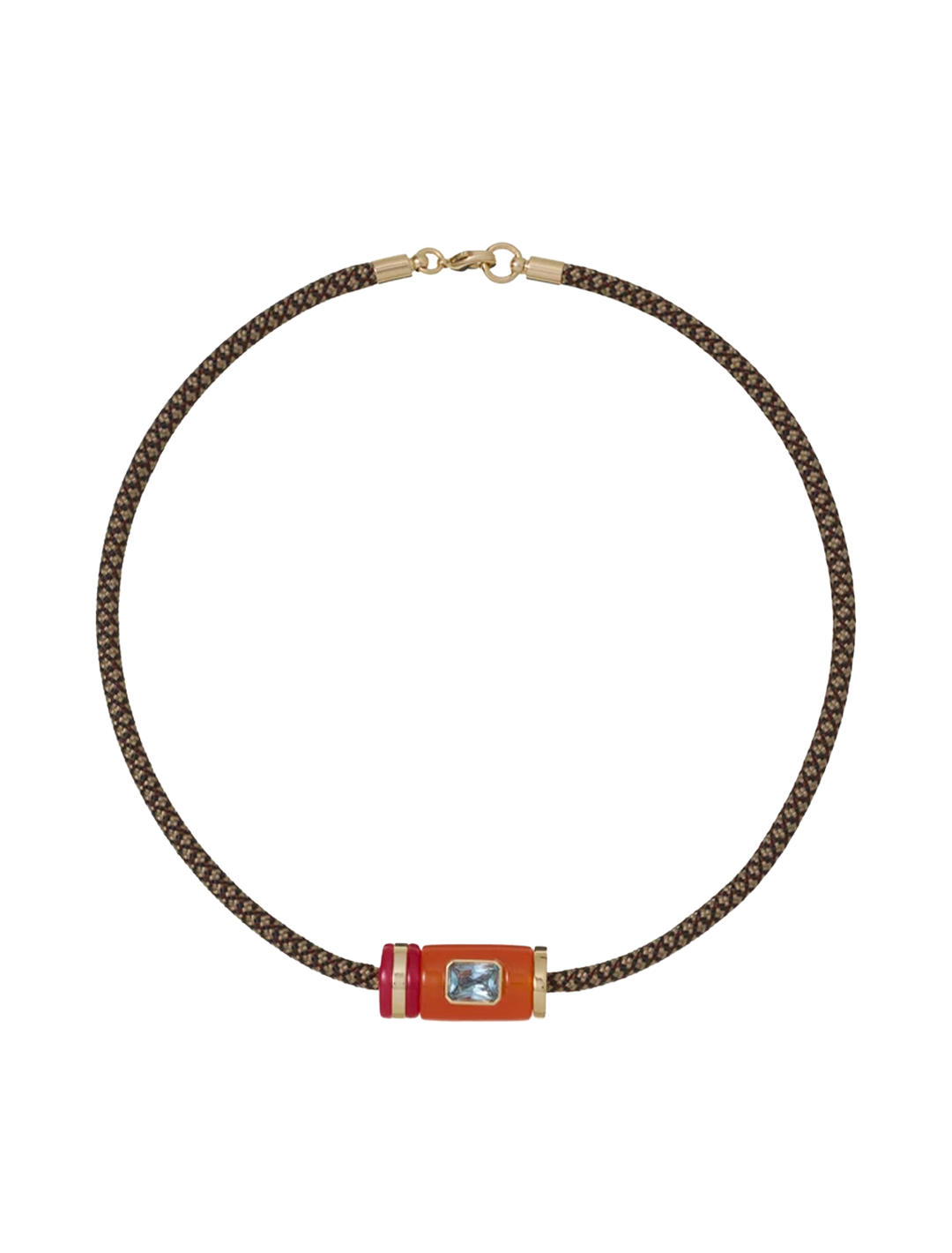 the cylinder cord necklace in sienna