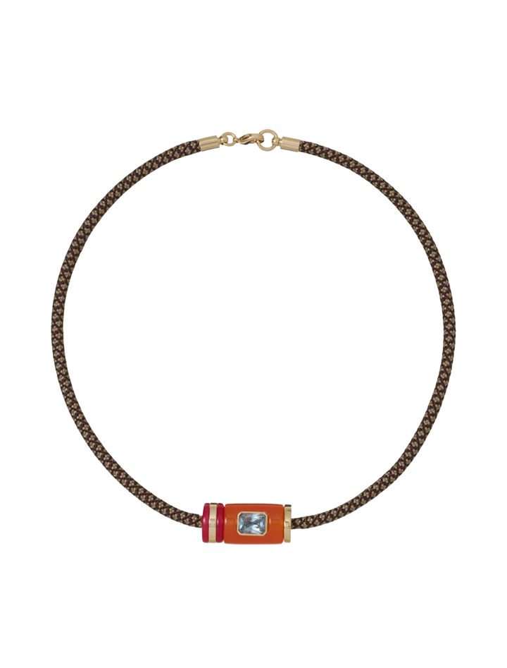 the cylinder cord necklace in sienna