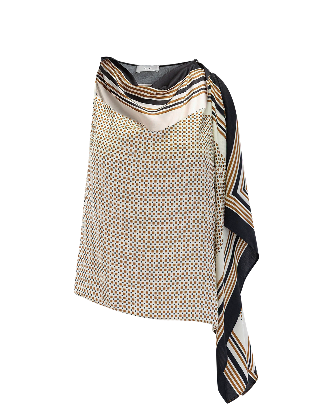 kit top in black and caramel dotted
