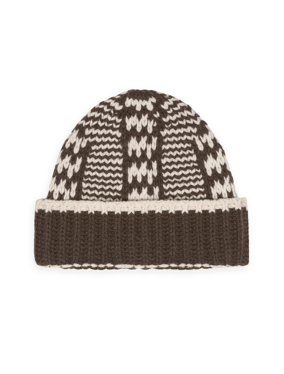chalet beanie in walnut and cream