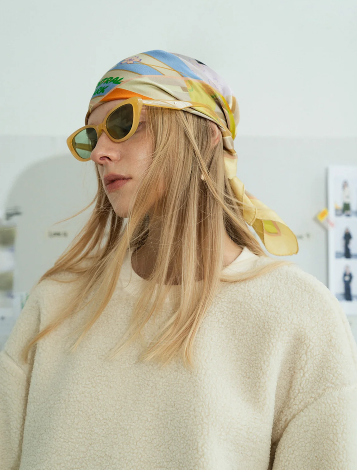 seasons in the park scarf in yellow