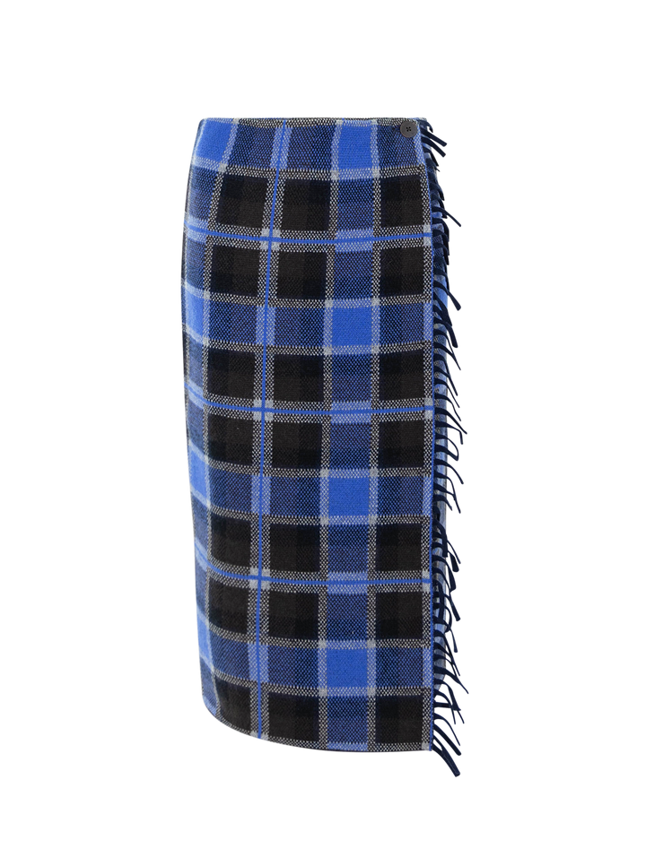 tartan wrap skirt in reservoir combo