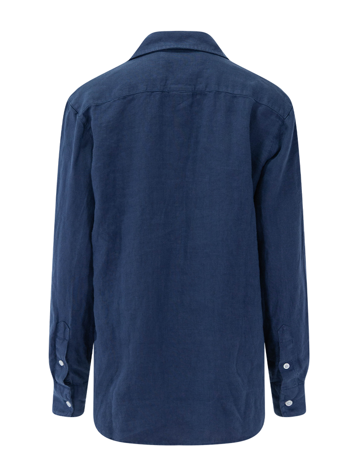 eileen in navy washed linen