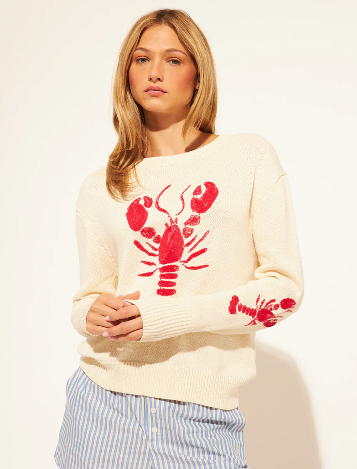 caesar lobster embroidery pullover
