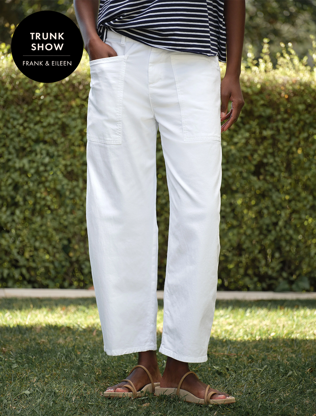 bray everyday barrel pant in white