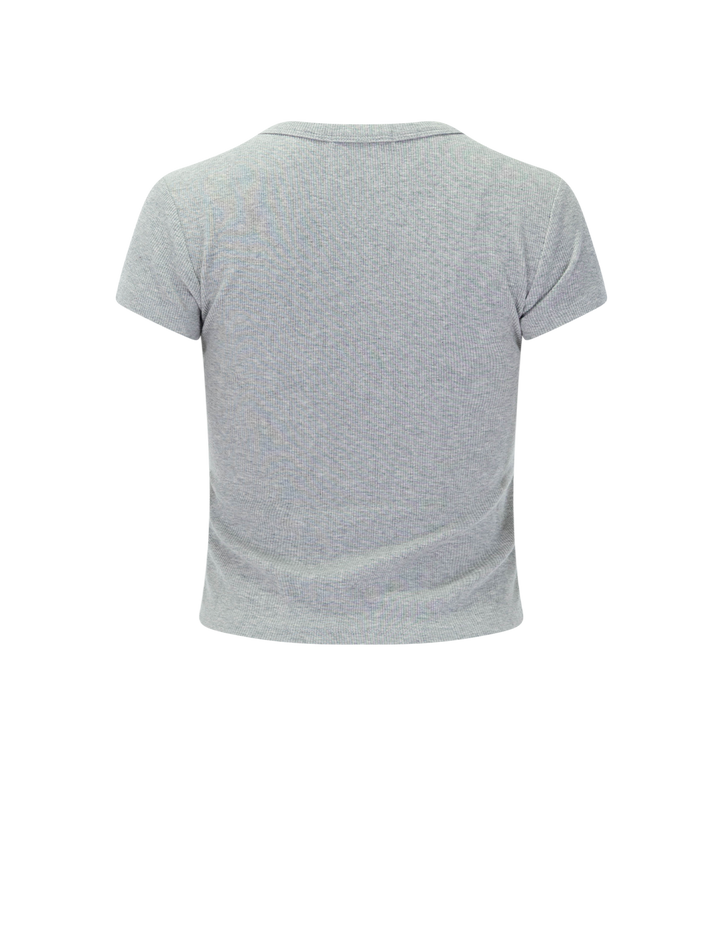 lexi rib crew tee in heather grey