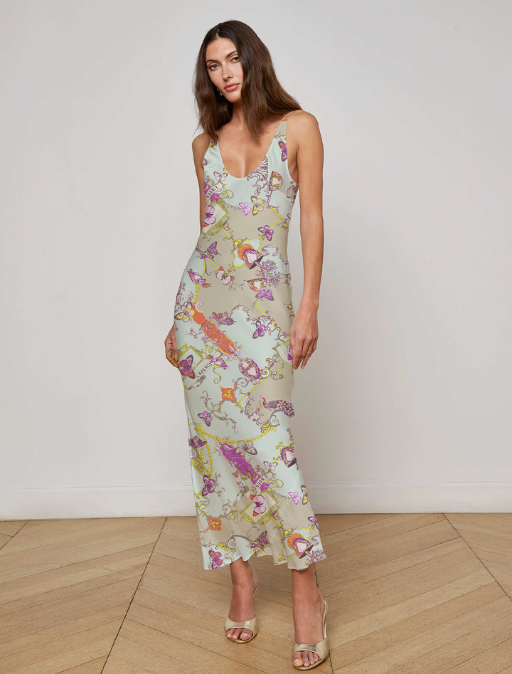 akiya tank dress in baroque toile