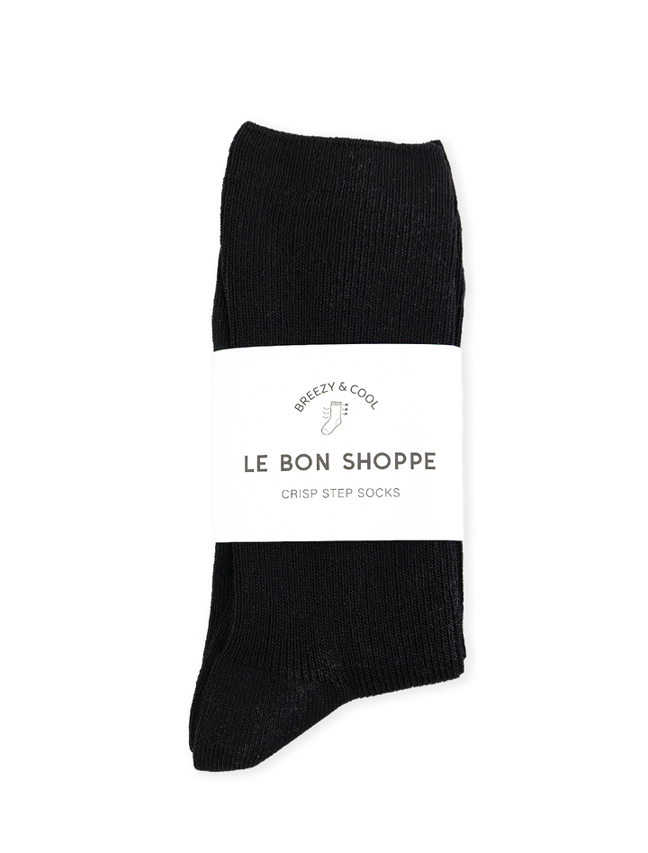 crisp step socks in black