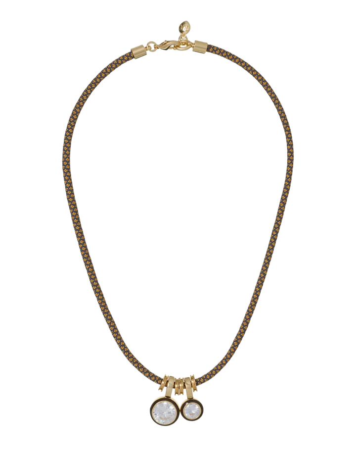the cubic double drop cord necklace