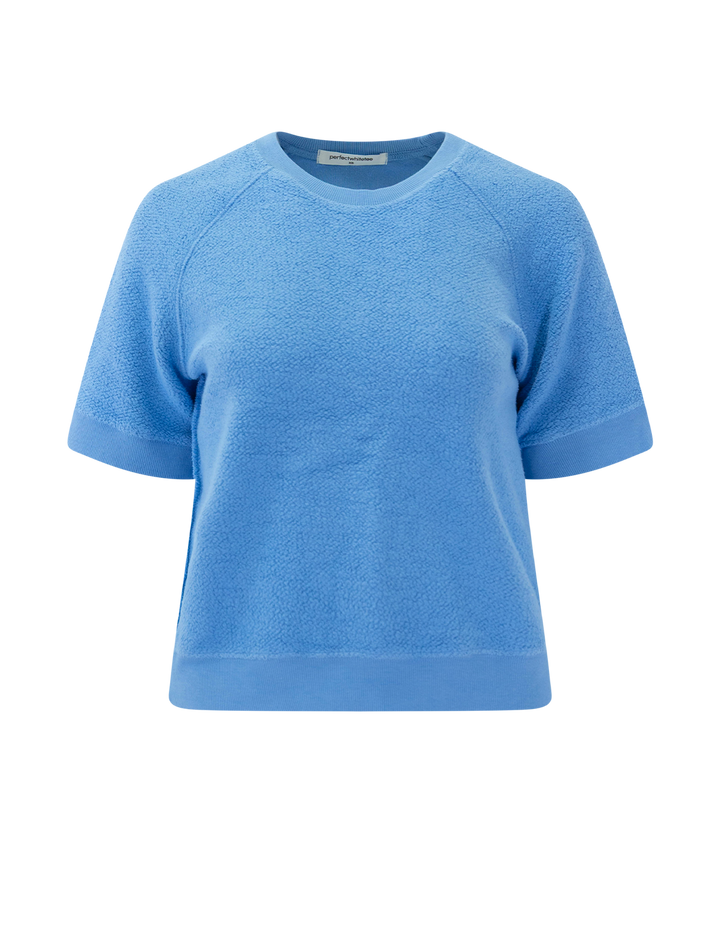 kennedy fleece short sleeve sweatshirt in pacific blue