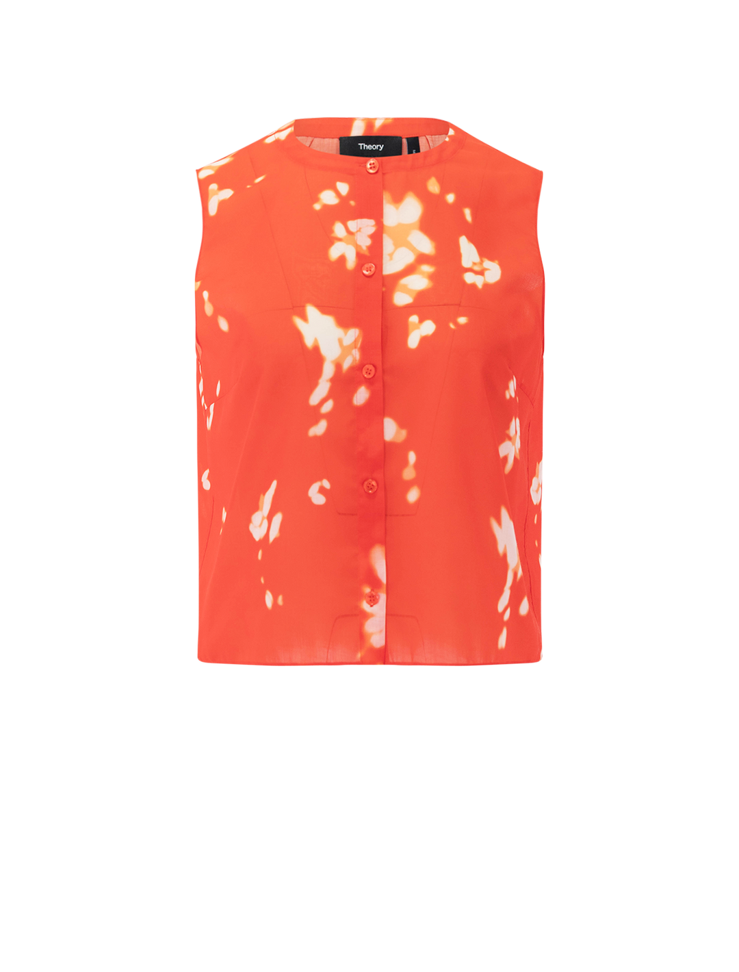 sleeveless shell in poppy shadow floral